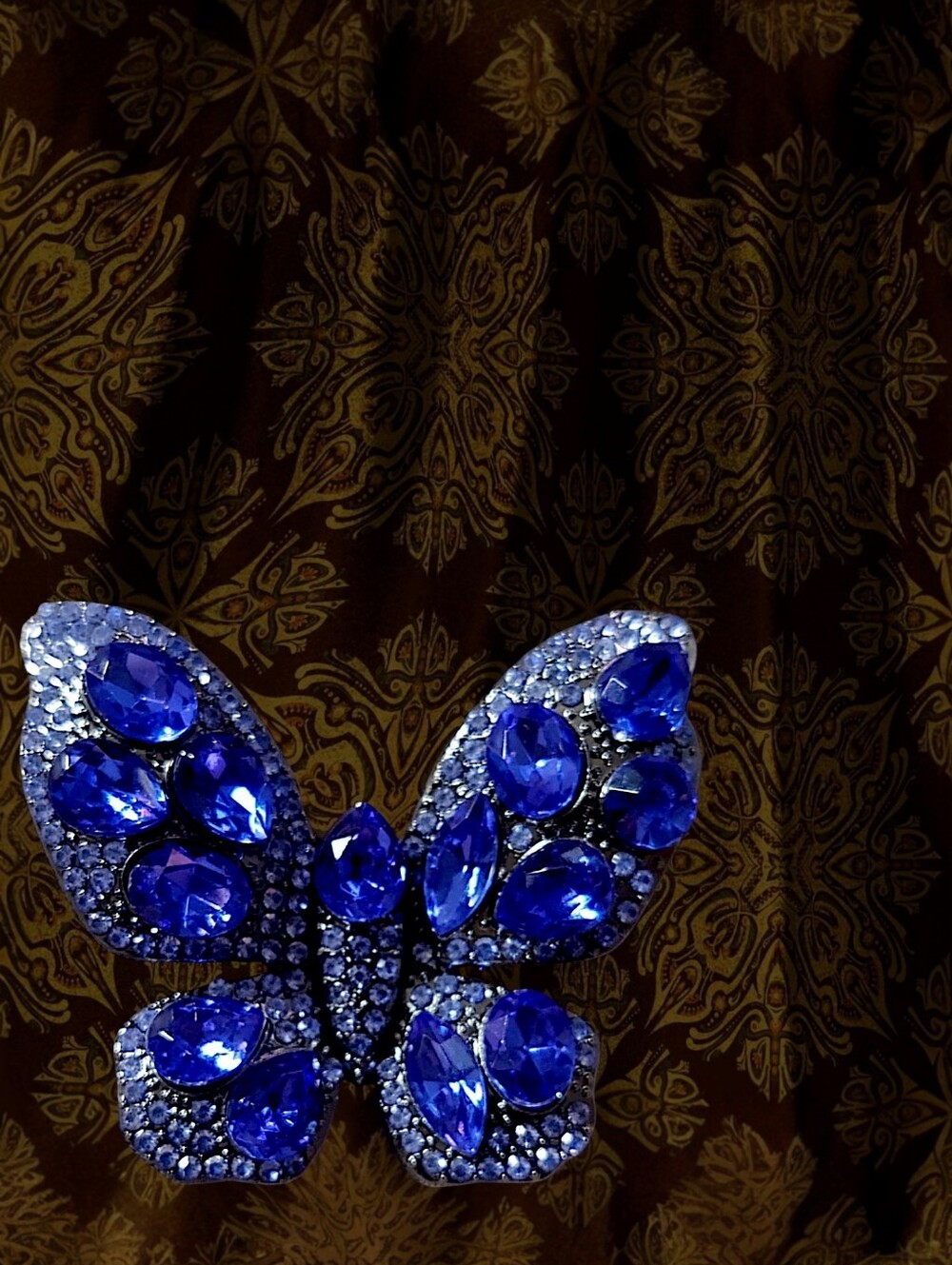 Blue Crystal Butterfly Brooch
